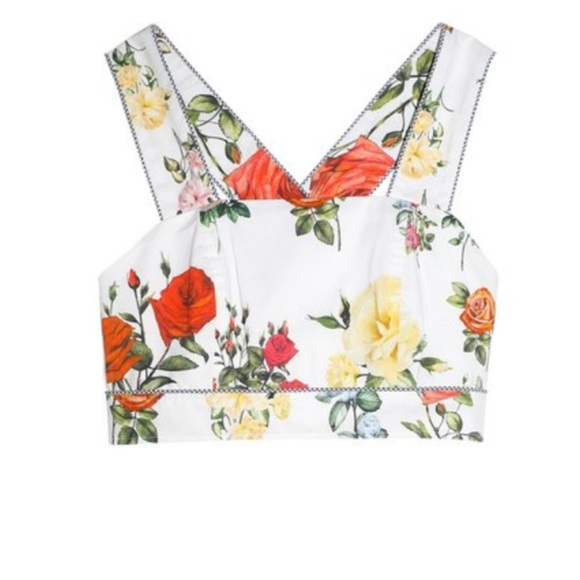 Rachel Antonoff Antonia Floral Cropped Top - Size 6 - Picture 5 of 5